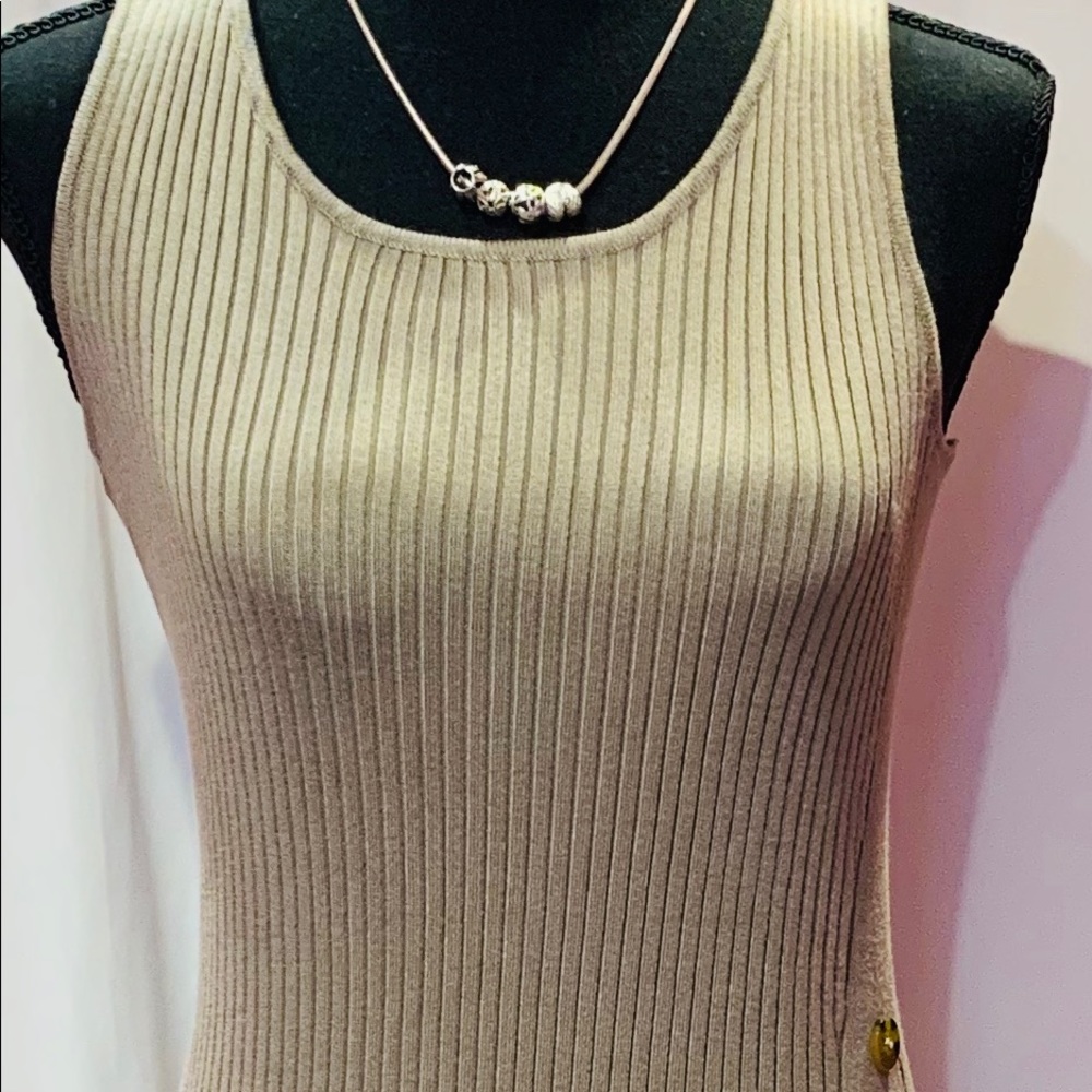 Tan sleeveless sweater dress NEW
